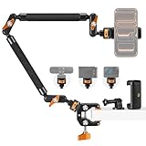 K&F CONCEPT マジックアーム 56cm（22 インチ） カメラアーム スーパークランプ 1/4 インチと 3/8 インチネジ穴付き 自由な角度調整 アルミ合金/ステンレス製 動画撮影 ライト固定 自撮り 商品撮影に