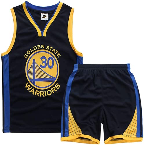 Set de Baloncesto Infantil de 2 Piezas,Juego de Baloncesto Infantil Unisex de 2 a 16 años,Camiseta de Baloncesto Infantil,Negro,XL
