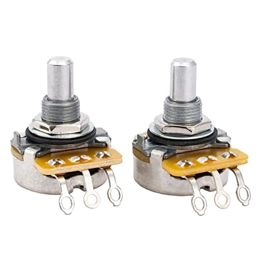 CTS Serie 450 Potenciómetro 250k Audio Solid Shaft para USA Guitarra Eléctrica y Bajo, Tolerancia 10% (Set de 2)