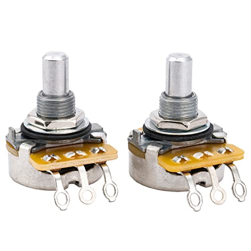 CTS 450 A250K Pots Solid Standard Shaft 3/8 Inch 10% Audio Taper Potentiometers for Electric Guitar Bass (Set of 2)