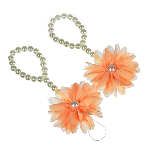 BOGEEL Newborn Barefoot Sandals with Flower Baby Girls Barefoot Sandals Baby Girls Photograph Props Newborn Shower,Fabric+Plastic