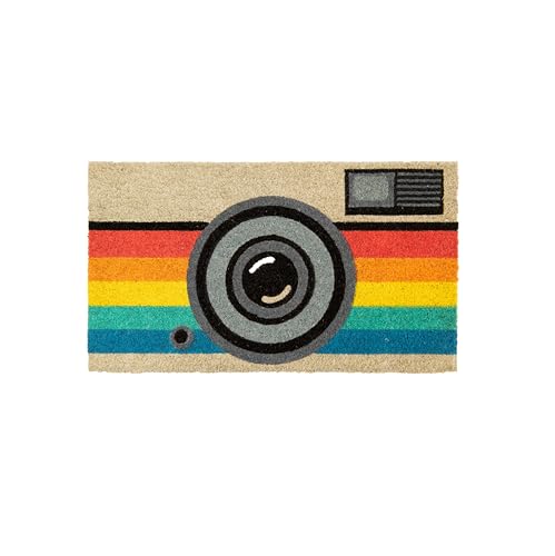 FISURA - Original Retro Camera Fußmatte aus Kokosnuss mit Rutschfester PVC-Rückseite. Lustige...