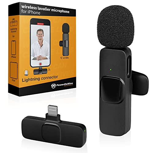 PowerDeWise Wireless Lavalier Microphone (single-Lightning)