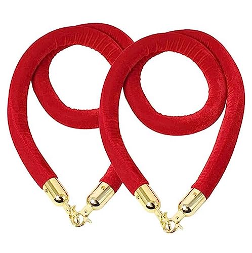 Cordes de barrière en velours rouge haut de gamme et crochets dorés