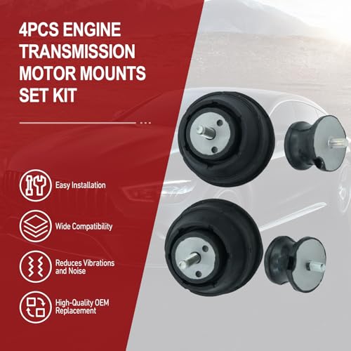 image for REVOTUNE 4PCS Engine Transmission Motor Mounts Set Kit Compatible with