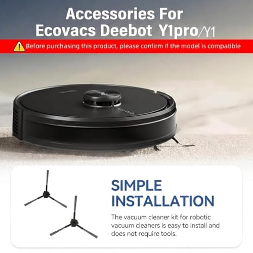 Image of Replacement Side Brush Accessories for Ecovacs Deebot Y1 /Y1 Pro /Y1plus Robot Vacuum, 2Pcs Side Brushes Replenishment Kit Accessorise Kit