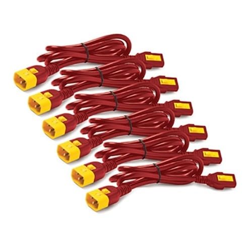 Câbles d'alimentation C13 C14 premium rouge 1.8m de haute conductivité en pack de 6
