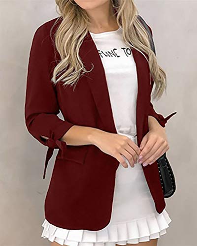Blazer ample ouvert devant couleur rouge vif et manches longues