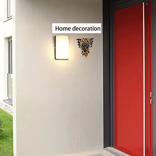 Medusa Snake Head Sculpture, Medusa Statue Golden Furniture Decoration, Greek Mythology Snake Hair Woman Wall Decoration, Porch Plaque Statue (Golden) #TOP4