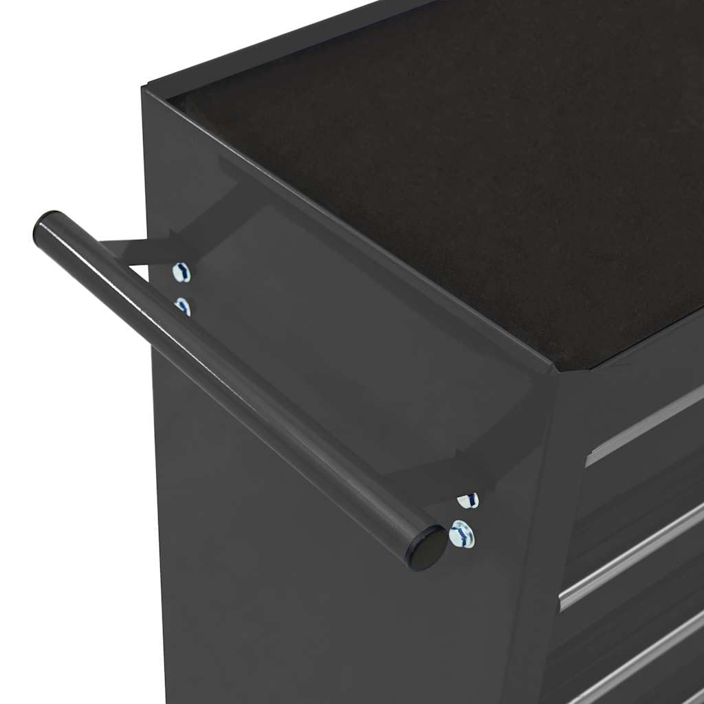 Home Utensili - Carrello portautensili con 10 cassetti Acciaio Nero (147183+147184)