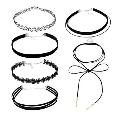 JYNXOR 6 gargantilla larga para mujer, collar gótico negro con lazo, collar de piel de terciopelo, gargantilla vintage, accesorio de moda para Halloween y fiestas