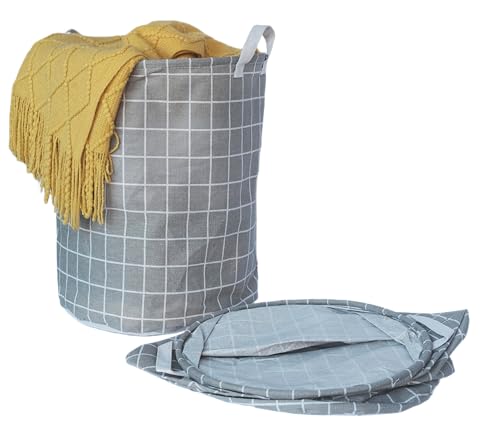 Cesta de ropa sucia o almacenamiento plegable 40X33 cm, gris Organización y Estilo para Tu Hogar Cesta de Ropa Plegable - Organizador de Ropa Multifuncional, Ahorra Espacio y Fácil de Transportar