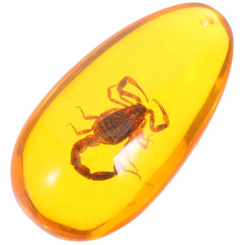 Cabilock Ejemplar Fósil De Ámbar Escorpión Para Decoración De Oficina o Colección De Insectos Piedra De Resina Natural
