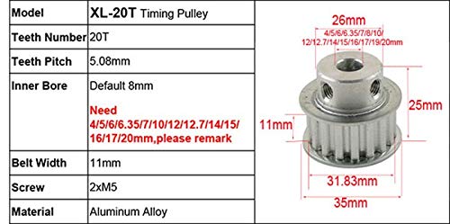 Geeyu ZHaonan-Timing Pulley, 10 Teeth 40 Teeth XL Reduction Timing Belt Pulley Set, Ratio 1:4/4:1 10T 40T Shaft Center Distance 100mm 132XL Belt Gear Kit Timing Belt Pulley, Accurate Size - View #9