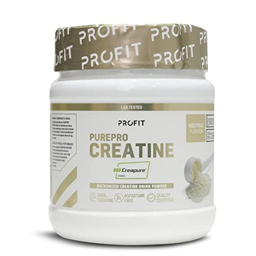 PROFIT - PurePRO Creatine (Creapure®) - Creatina pura para melhorar o desempenho, a força e a massa muscular - com grande biodisponibilidade - sem sabor, 500 gramas = 167 serv.