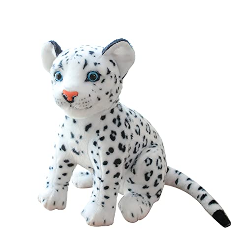 BYNYXI Leopardo de las Nieves de Peluche - 23 cm Tigre Negro Pantera de Pie Realista - Juguete Suave para Bebés, Niños y Niñas