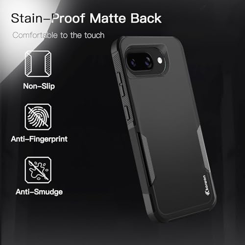 Image of KARWAN Shockproof Back Case Cover Compatible with Google 9A, Heavy Duty Case with 360 Degree Camera Protection, Dual Layer Rugged Bumper Protection Cover with Matte Finish (Black)