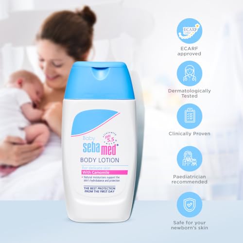 Image of Sebamed Baby Body Lotion 50 ml|Ph 5.5|Camomile & Allantoin| Dermatalogically tested| Sensitive skin (Pack of 3)