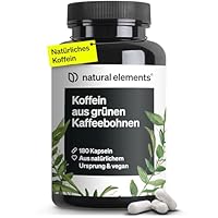 Koffein Kapseln – 200mg natürliches Koffein/Kapsel – 180 Kapseln – natürliche Alternative zu Tabletten – vegan, hochdosiert – in Deutschland produziert & laborgeprüft
