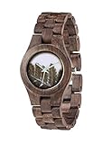  WeWOOD Criss FERN Choco Rough bräunlich Damen Armbanduhr rund, Holz Perlmutt