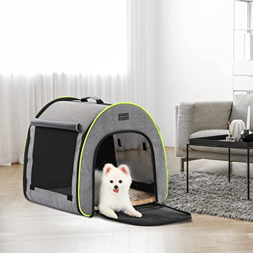 Petsfit Dog Crate, Foldable, Soft Portable Travel Kennel, With Washable Mattress Coat, Easy-Fit For Small Dogs (19.5X20X20 Inches, Gray A) #TOP6