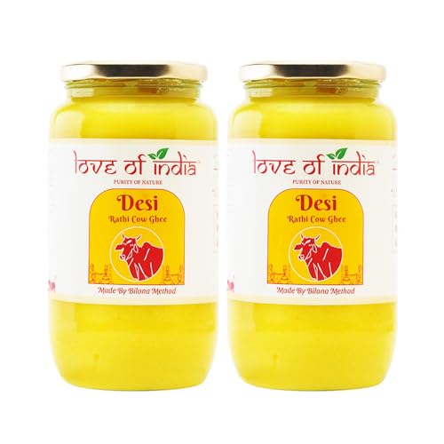 Image of Love of India A2 Ghee 2 Litre | Rathi Cow Bilona Ghee | Crafted with Fresh Curd-Churned Cow Milk | Pure Desi Ghee for Everyday Use, Cooking, Tadkas & Puja