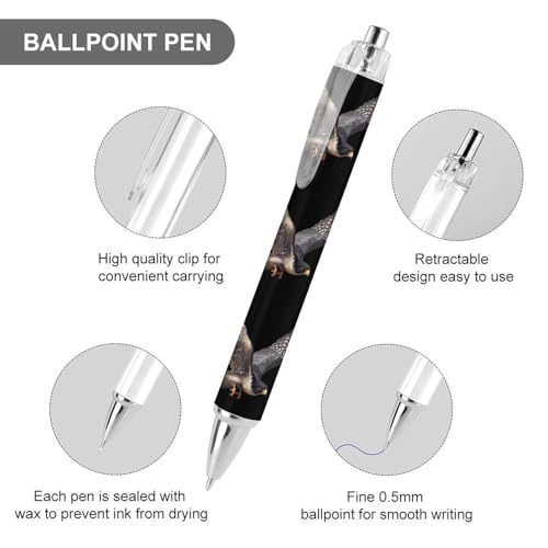 Bolígrafo retráctil para oficina Peregrine Falcon Flying, escritura suave de 0,5 mm, 4 piezas 3