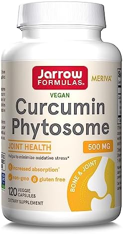 Jarrow Formulas Curcumin Phytosome 500 mg - 120 Veggie Capsules - Formulated with Meriva - Antioxidant Support Supplement - Curcumin Absorb Delivery System - 60 Servings (Packaging May Vary)