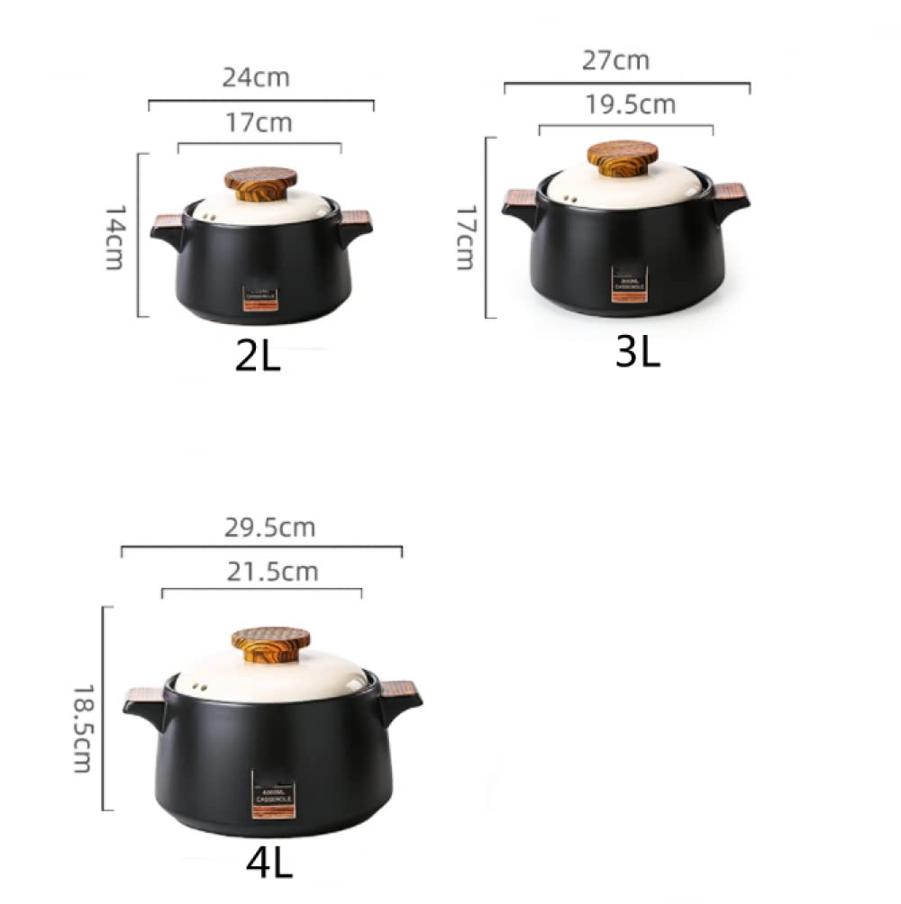 Coperchio in ceramica con doppio manico in legno, pentole in ceramica, pentola universale per salsa in ceramica per zuppa domestica, pentola per zuppa in ceramica blu del Ringraziamento ||3L