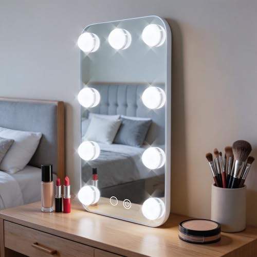Espejo de maquillaje con luces LED y ajuste de brillo miniatura 5