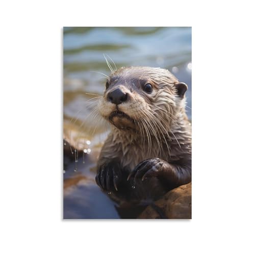 Impression sur toile loutre moderne pour décoration de bureau et chambre