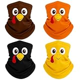Croknit 4 Pcs Turkey Trot Gear Neck Gaiter Thanksgiving Face Mask