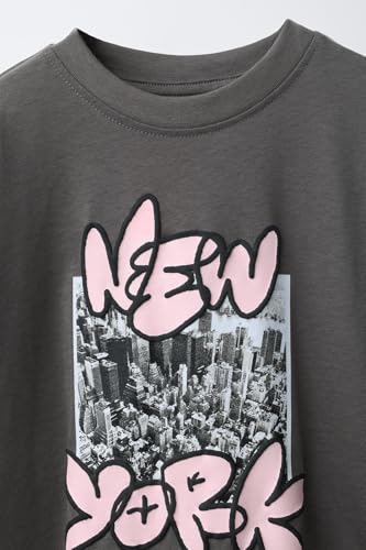 Image of Alan Jones Clothing Boys Oversized Cotton Printed T-Shirt | Round Neck, Short Sleeves, Casual Wear