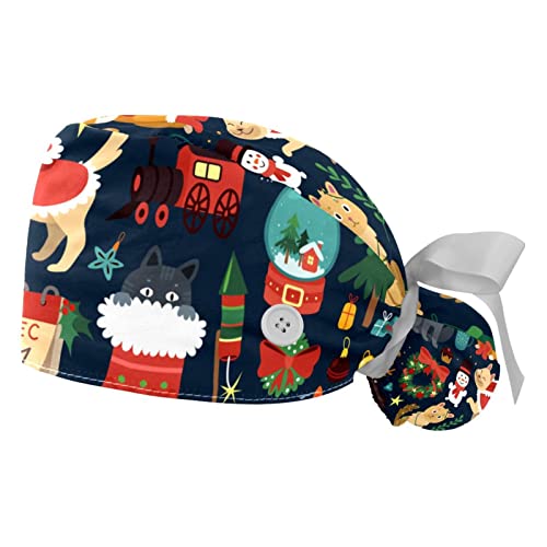 Chapeaux de travail animaux de Noël lot de 2 casquettes respirantes pour hommes et femmes