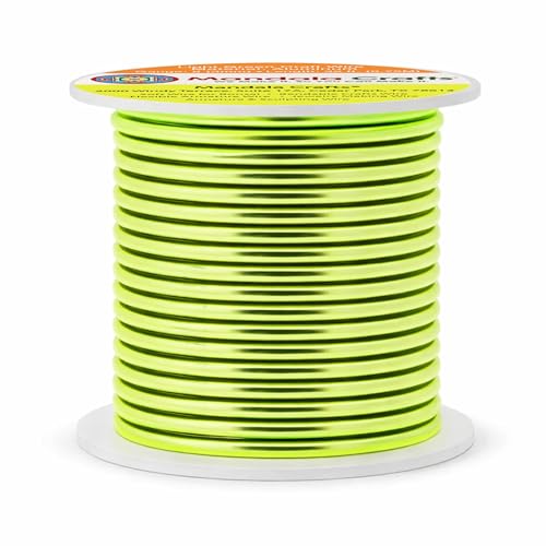Image of Mandala Crafts 8 Gauge Anodized Aluminum Craft Wire for Jewelry Making - 32 FT Colored Flexible Light Green Wire - Bendable for Bonsai Armature Crafting Sculpting