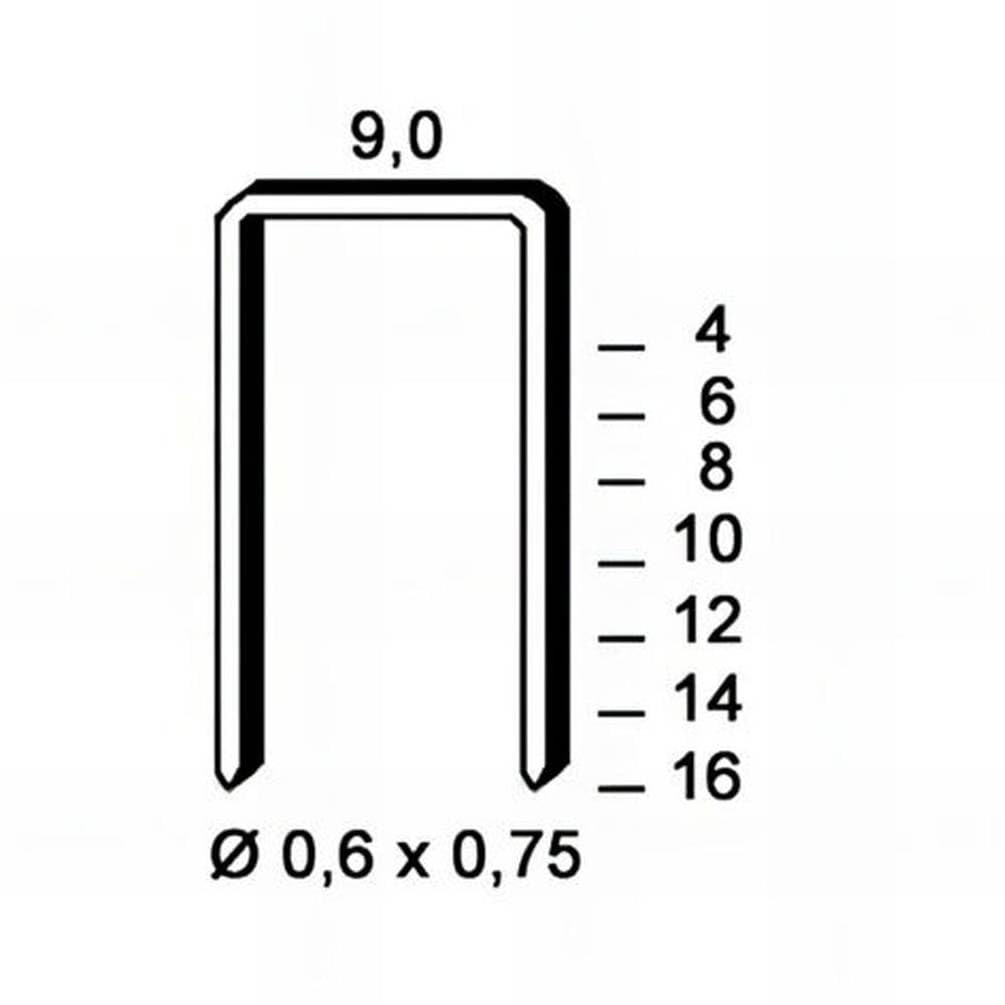 D-Work - 10.000 grapas galvanizadas V-08-9x8x0.6x0.75 mm