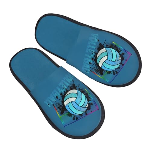 Volleyball Slippers for Women, Sport Ball House Slippers Non-slip Indoor Bedroom Slippers Warm Cozy Memory Foam Home Shoes