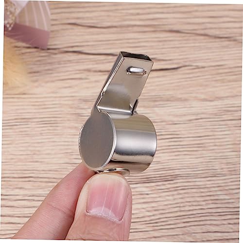 6 silbatos de acero inoxidable con cuerda para deportes miniatura 7