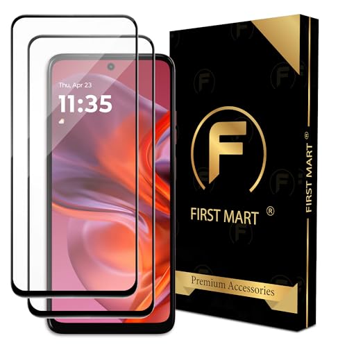 Image of FIRST MART Military-Grade Gorilla Tempered Glass Compatible For Motorola Moto G05 5G (6.67 Inch) With Easy Installation Kit for Smartphone| Edge To Edge Coverage | Black, Pack of 2