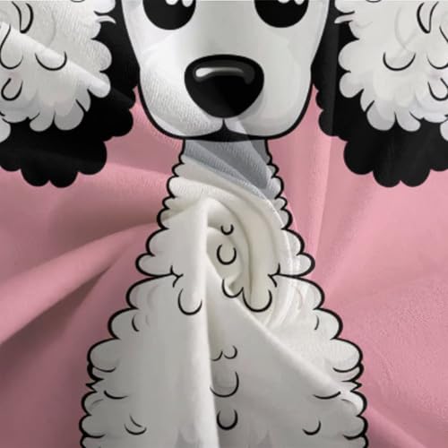 Housse de couette Caniche 3D microfibre respirante et douce pour lit single