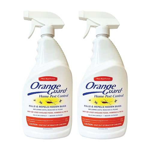 Orange Guard Home Pest Control Spray - Kills and Repels Ants Roaches Fleas and More - Indoor/Outdoor Natural Organic Formula - 32 fl oz (2 Pack)