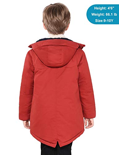 Image of SOLOCOTE Boys Winter Coat Heavyweight Warm Jacket Hooded Sherpa Lined Water Resistant Windbreaker