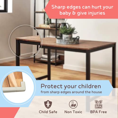 Image of BabySafeHouse 6.5ft White Edge Guard & 4 Corner Protector + Door Stopper | Extra Long 6.5ft White Edge Guard, 4 Pre-Taped Corner Guards, Monkey Shape Door Stopper for Baby Proofing & Child Safety
