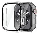 Capinha Case Capa Bumper com Pelicula 2 em 1 Com Vidro Embutido Premium Transparente Preta Branca Prata Proteção para Apple Watch 45 mm Series 7, Series 8, Series 9 (Transparente)