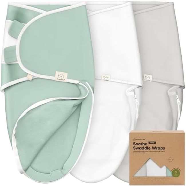 Baby Swaddle Sleep Sacks with Zipper - 3-Pack Swaddles for Newborns 0-3 Months, Infant, Baby Girls, Boys, Soft & Durable Newborn Sleep Sack, Easy Diaper Change Swaddling Blanket (Sage)