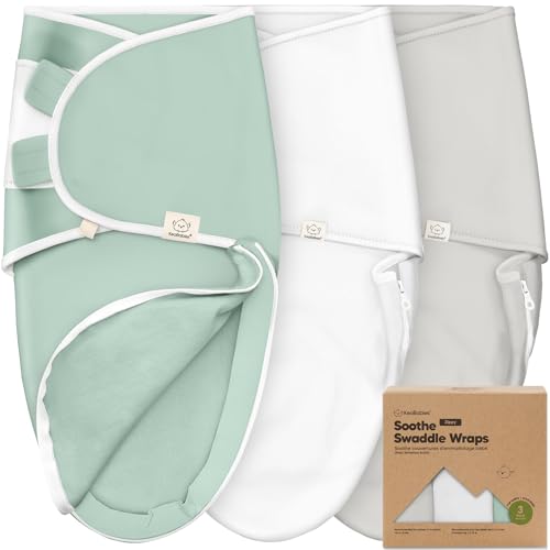 Image of Baby Swaddle Sleep Sacks with Zipper - 3-Pack Swaddles for Newborns 0-3 Months, Infant, Baby Girls, Boys, Soft & Durable Newborn Sleep Sack, Easy Diaper Change Swaddling Blanket (Sage, OS)