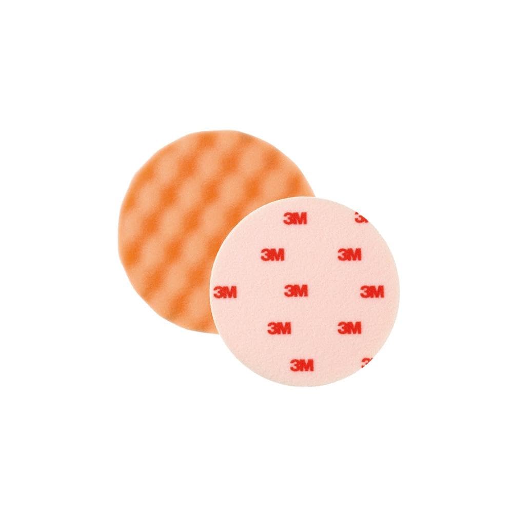 3M Perfect-it III Schiuma di Lucidatura con Borchie - vita extra, Arancione, Diametro 133mm, 2 pezzi