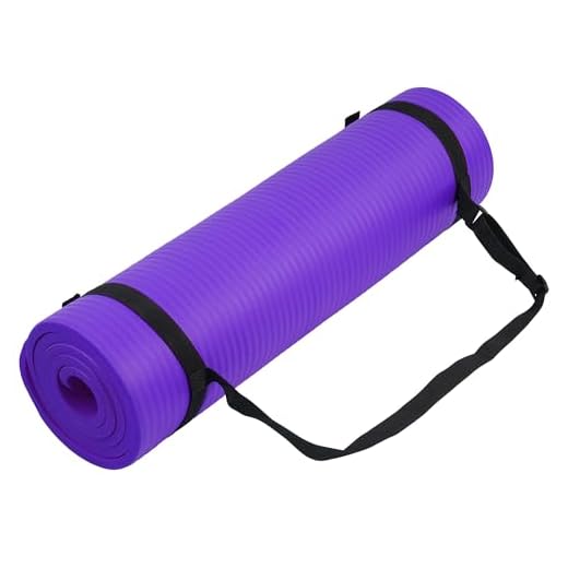 BalanceFrom All Purpose 1/2-Inch Extra Thick High Density Anti-Tear Exercise Yoga Mat with Carrying Strap, Purple