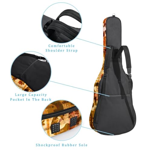 Housse de guitare en tissu Oxford épais rembourré avec boucle de suspension et sangle de cou Motif floral abstrait 101,6 cm, Multicolore., 42.9×16.9×4.7 in, Sac de transport tendance pour guitare - Les Beatles, Paul McCartney, John Lennon, RIngo Starr, George Harrison Housse de guitare en tissu Oxford épais rembourré avec boucle de suspension et sangle de cou Motif floral abstrait 101,6 cm, Multicolore., 42.9x16.9x4.7 in, Sac de transport tendance pour guitare – Image 4