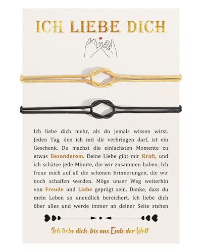 CheersLife Partner Geschenke für Beide,Valentinstagsgeschenk für Meine Frau Freundin,Jahrestag Geschenk für Ihn,Pärchen Geschenk für Mann Freund Weihnachten Geburtstag Jahrestag Schwarz Gold